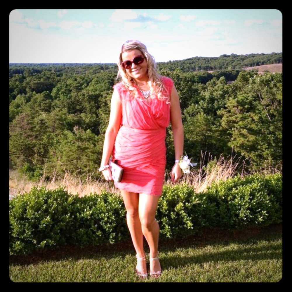 Madison Marcus pink silk dress size S